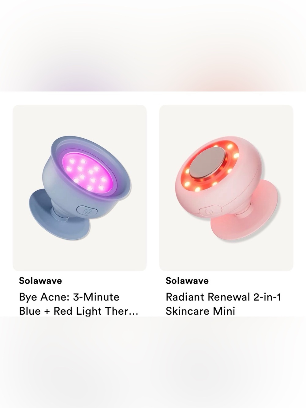 (1)2-in-1 Skincare Red Light Therapy/(1)Bye Acne 3 min. Blu & Red light Therapy